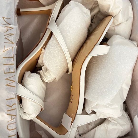 Stuart Weitzman White Heels with Slim Elegant Design - Picture 2 of 5